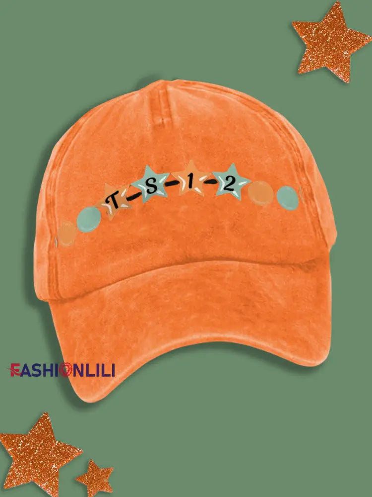 Unisex TS12 Music Fan Design Print Cap Orange / ONE