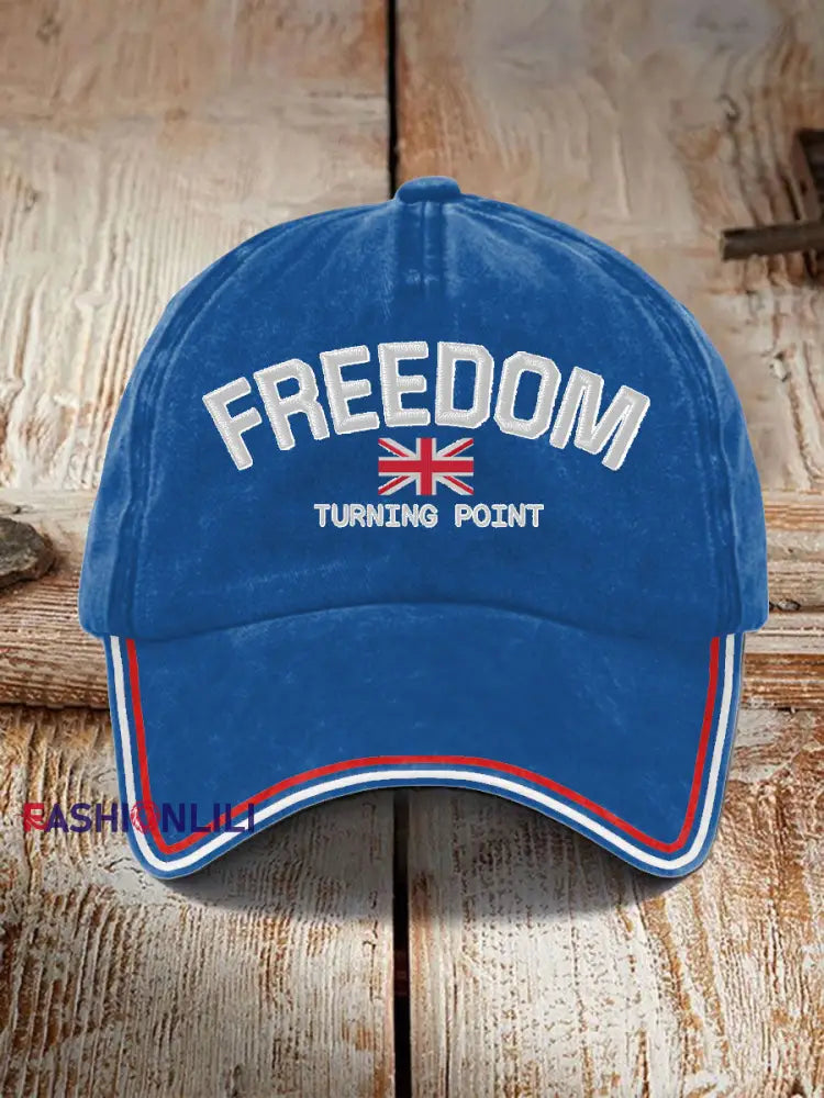 Unisex Turning Point UK Flag Printed Hat Royal Blue / ONE