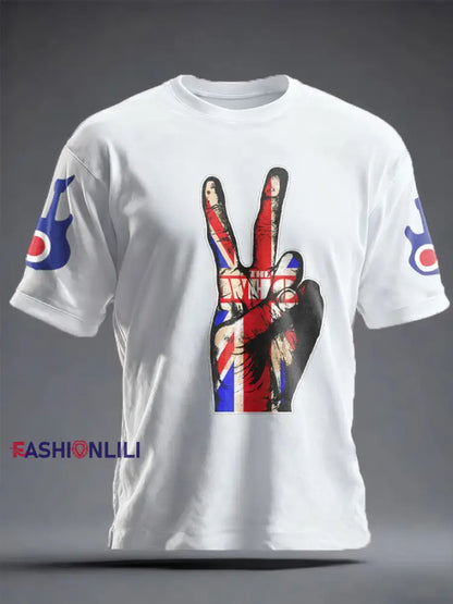 Unisex UK Band Music Lover Printed T-shirt White / S