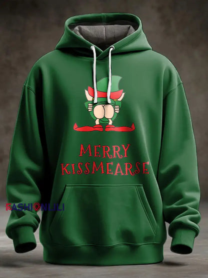 Unisex UK Flag Christmas Santa Printed Hoodie Green / S