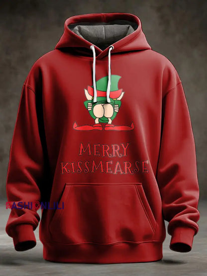 Unisex UK Flag Christmas Santa Printed Hoodie Red / S