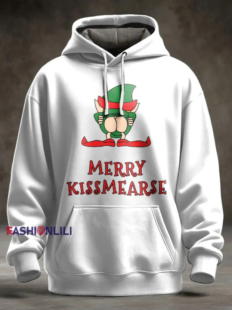 Unisex UK Flag Christmas Santa Printed Hoodie White / S