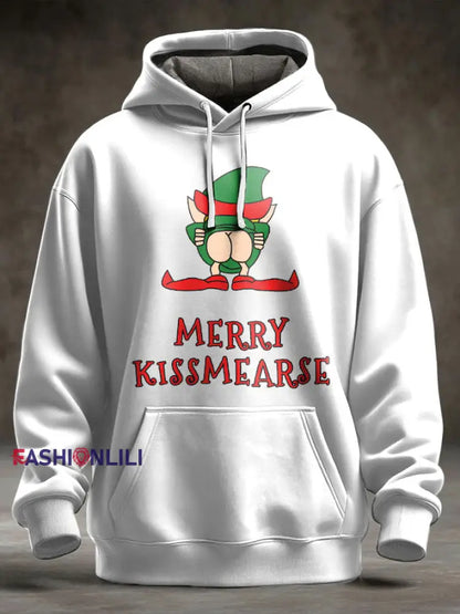 Unisex UK Flag Christmas Santa Printed Hoodie White / S