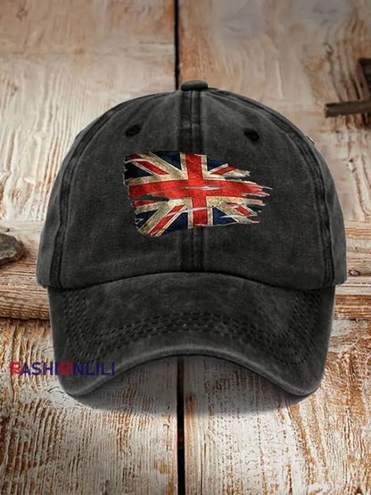 Unisex UK Flag Print Hat Black / JM