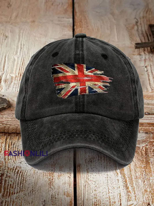 Unisex UK Flag Print Hat Black / JM