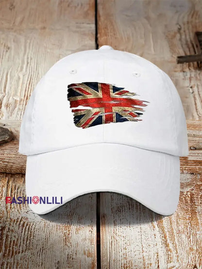Unisex UK Flag Print Hat White / JM
