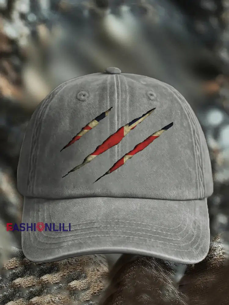 Unisex UK Flg Pride Print Hat Light Gray / JM