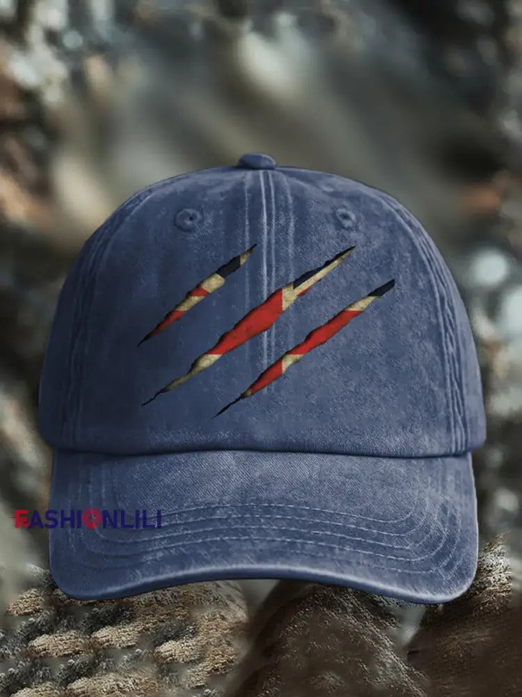 Unisex UK Flg Pride Print Hat Navy Blue / JM