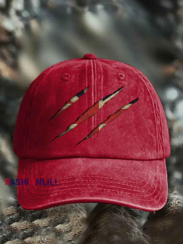 Unisex UK Flg Pride Print Hat Red / JM