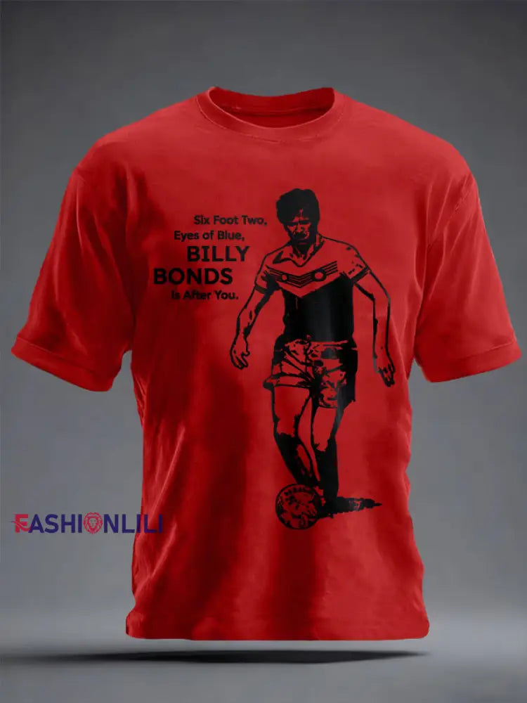Unisex UK Football 4 Legend Printed T-shirt Pure Red / S