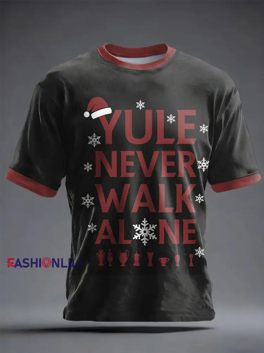 Unisex UK Football Lover Christmas Printed T-shirt Black / S