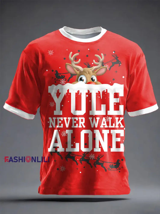 Unisex UK Football Lover Christmas Printed T-shirt Red / S