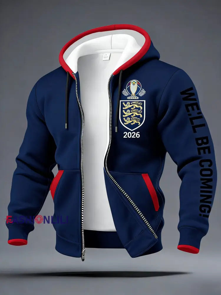 Unisex UK Football Lover England It’s Coming Home 2026 Printed Coat Blue / S