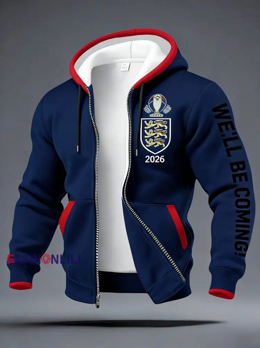 Unisex UK Football Lover England It’s Coming Home 2026 Printed Coat Blue / S