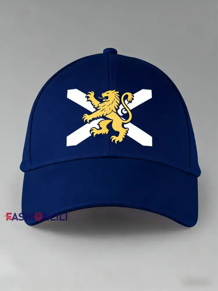 Unisex UK Football Lover Scotland Printed Casual Hat Navy Blue / ONE