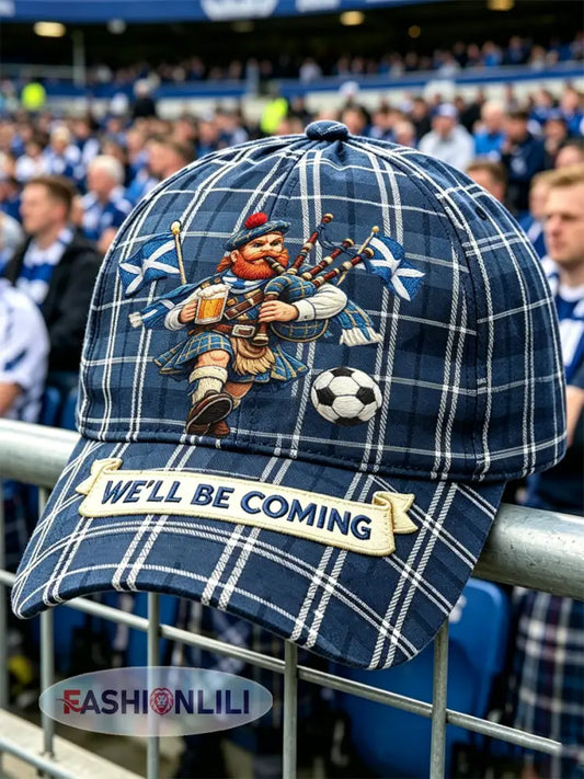 Unisex UK Football Lover Scotland Printed Hat - Navy Blue / ONE