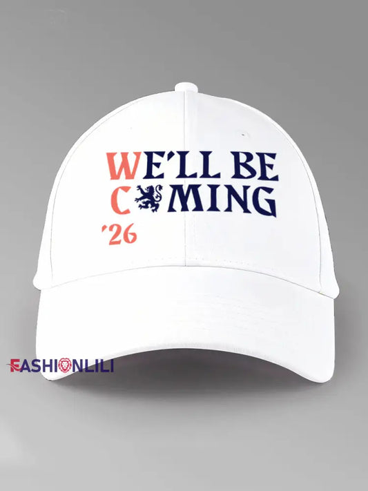 Unisex UK Football Lover Scotland We’ll Be Coming 2026 Printed Hat White / ONE