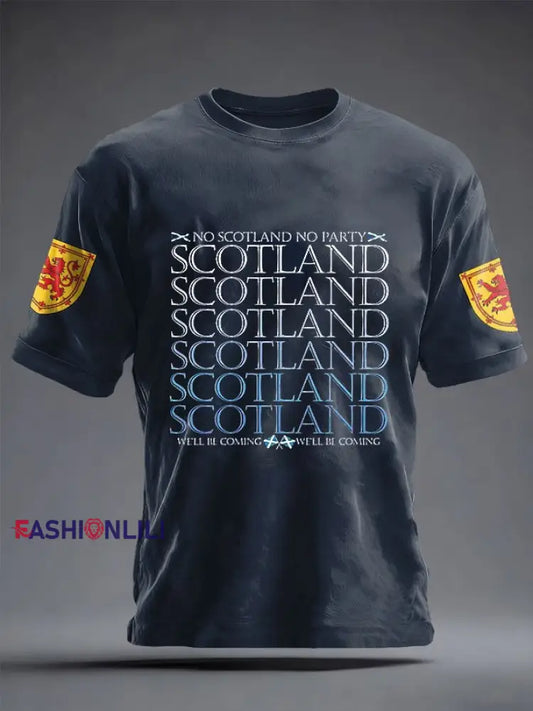 Unisex UK Football Lover Scotland We’ll Be Coming 2026 Printed T-shirt Blue / S