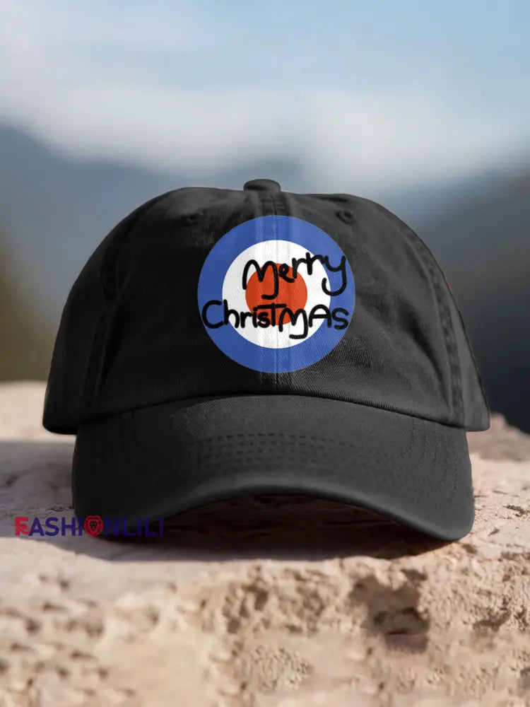 Unisex UK Mod Music Lover Christmas Printed Hat Black / ONE
