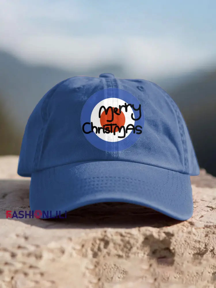 Unisex UK Mod Music Lover Christmas Printed Hat Blue / ONE