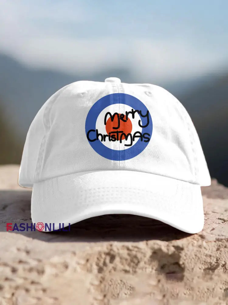 Unisex UK Mod Music Lover Christmas Printed Hat White / ONE