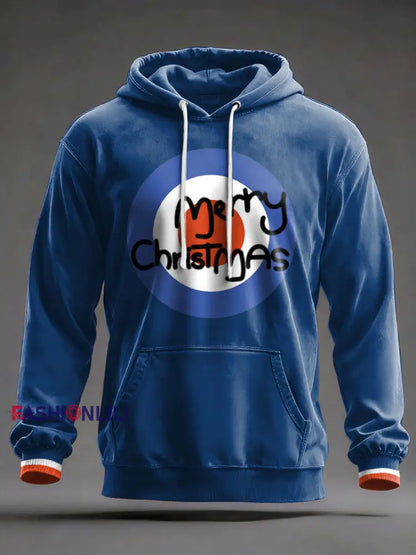 Unisex UK Mod Music Lover Christmas Printed Hoodie Royal Blue / S