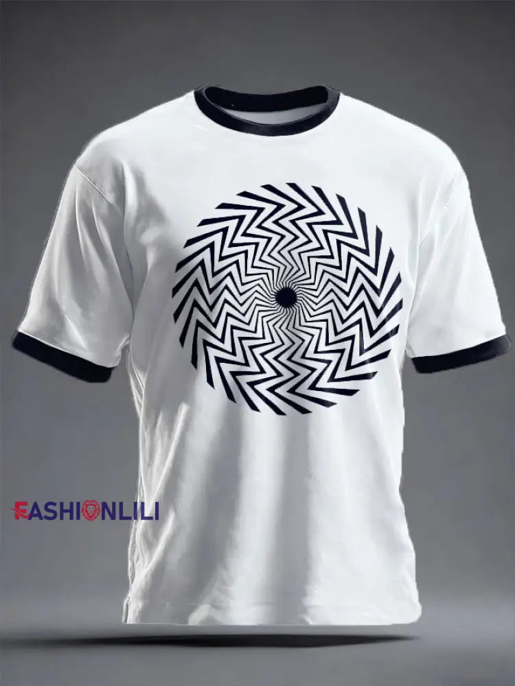 Unisex UK Mod Music Lover Moon Printed T-shirt White / S