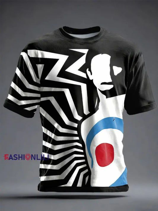 Unisex UK Mod Music Lover Printed T-shirt Black / S