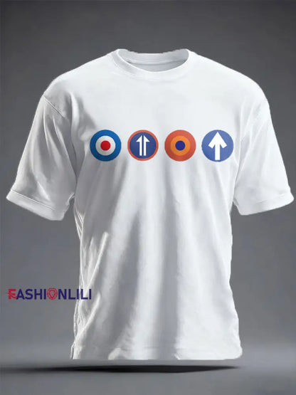 Unisex UK Mod Music Lover Printed T-shirt White / S