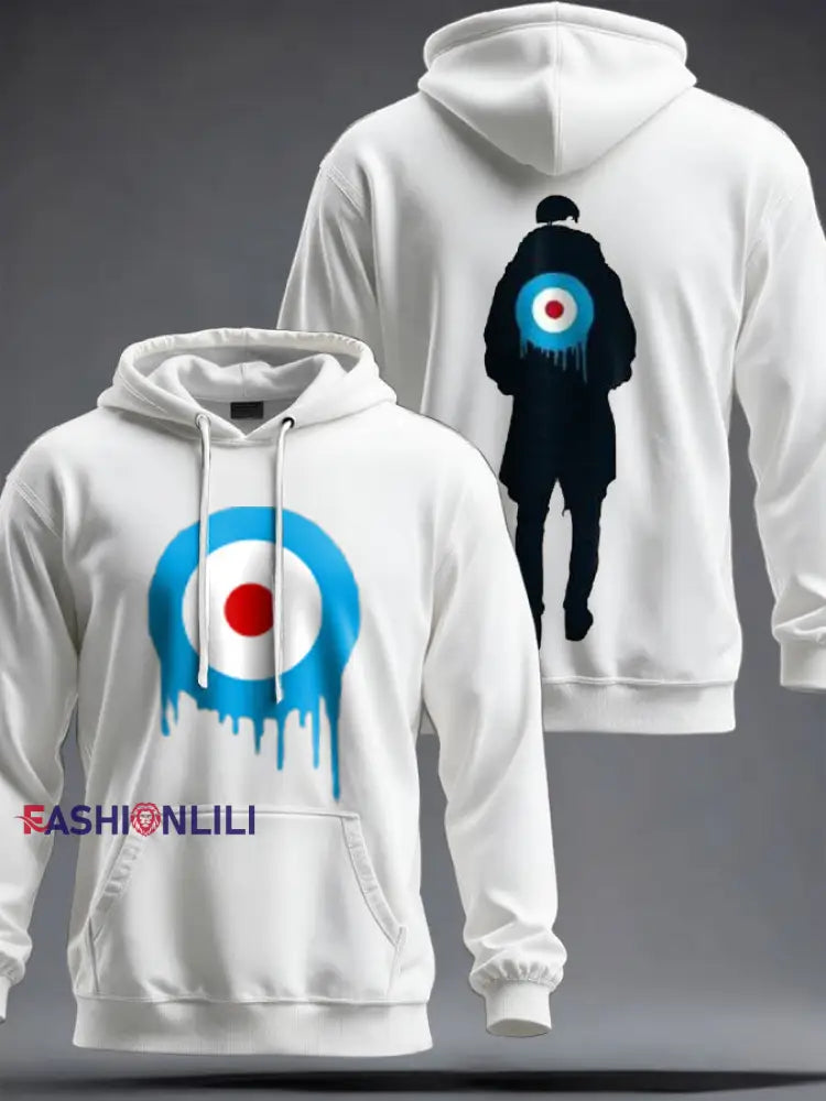 Unisex UK Mods Music Lover Printed Hoodie White / S