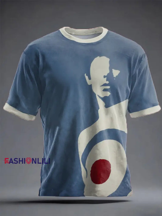 Unisex UK Mods Music Lover Printed T-shirt Blue / S