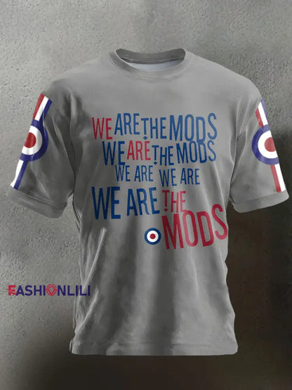 Unisex UK Mods Music Lover Printed T-shirt Light Gray / S