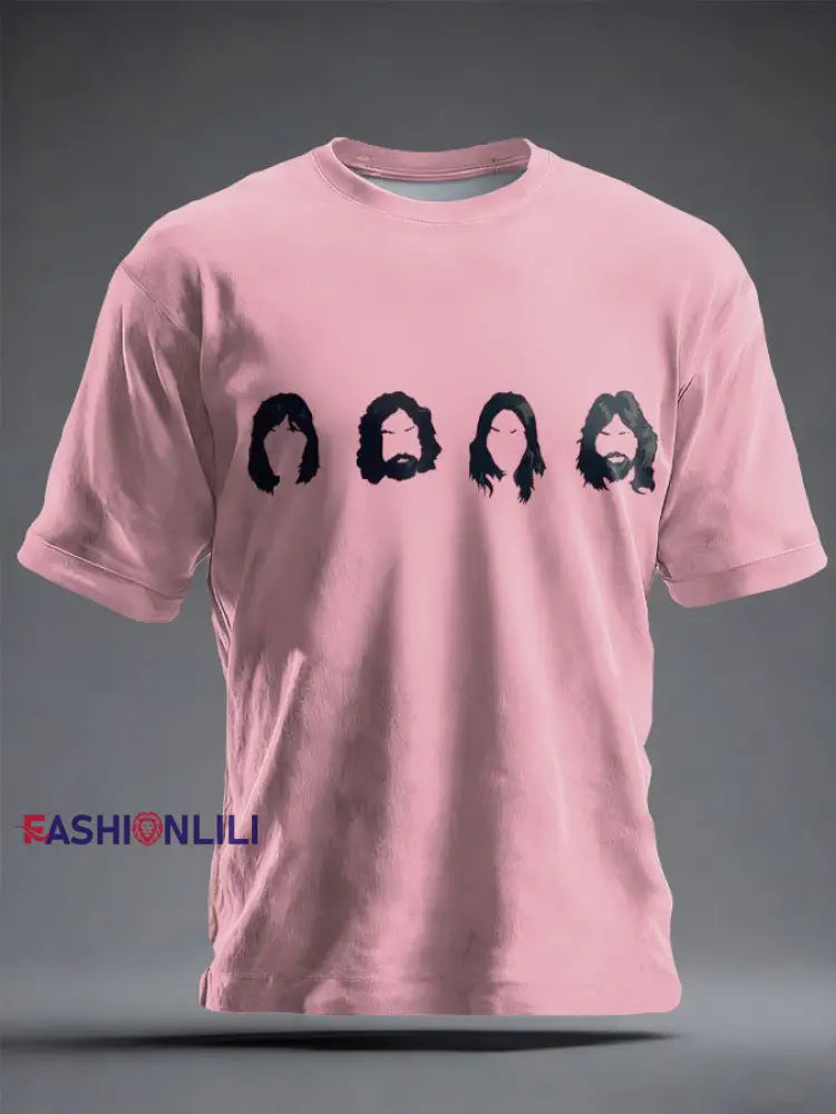 Unisex UK Music Lover Printed T-shirt Pink / S