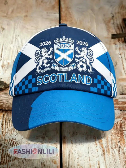 Unisex UK Scotland Football Lover 2026 Printed Casual Sporty Washed Hat - Blue / ONE