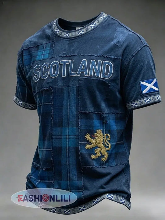 Unisex UK Scotland Football Lover 2026 Printed T-shirt - Blue / S