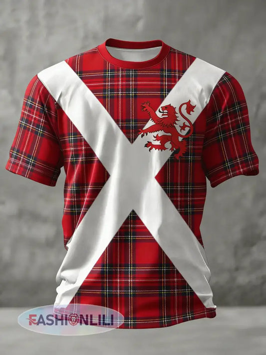 Unisex UK Scotland Football Lover 2026 Printed T-shirt - Red / S