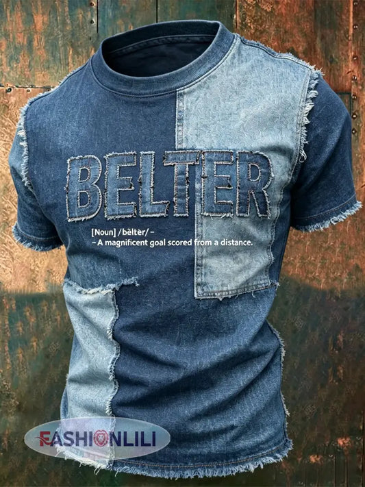 Unisex UK Scotland Football Lover BELTER Printed T-shirt - Blue / S