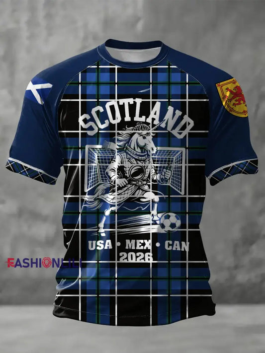 Unisex UK Scotland Football Lover We’ll Be Coming 2026 Printed T-shirt Navy Blue / S