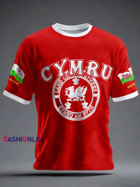 Unisex Wales Rugby Lover CYMRU Printed T-shirt Red / S
