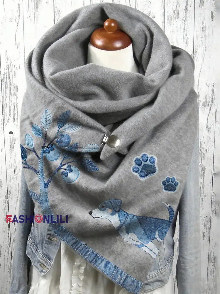 Women’s Animal Art Print Long Scarf A / ONE
