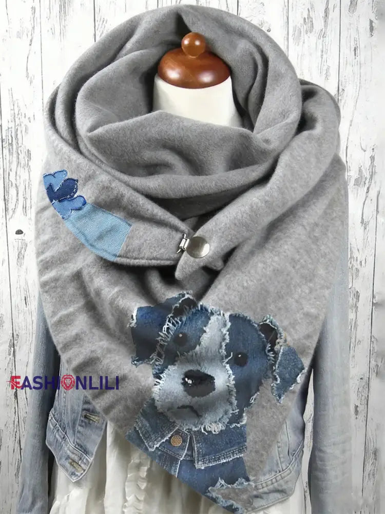 Women’s Animal Art Print Long Scarf A / ONE