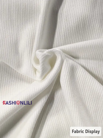 Women’s Breast Cancer Awareness Christmas Tree Pink ribbon Ribbed Round-Neck Sweatshirt