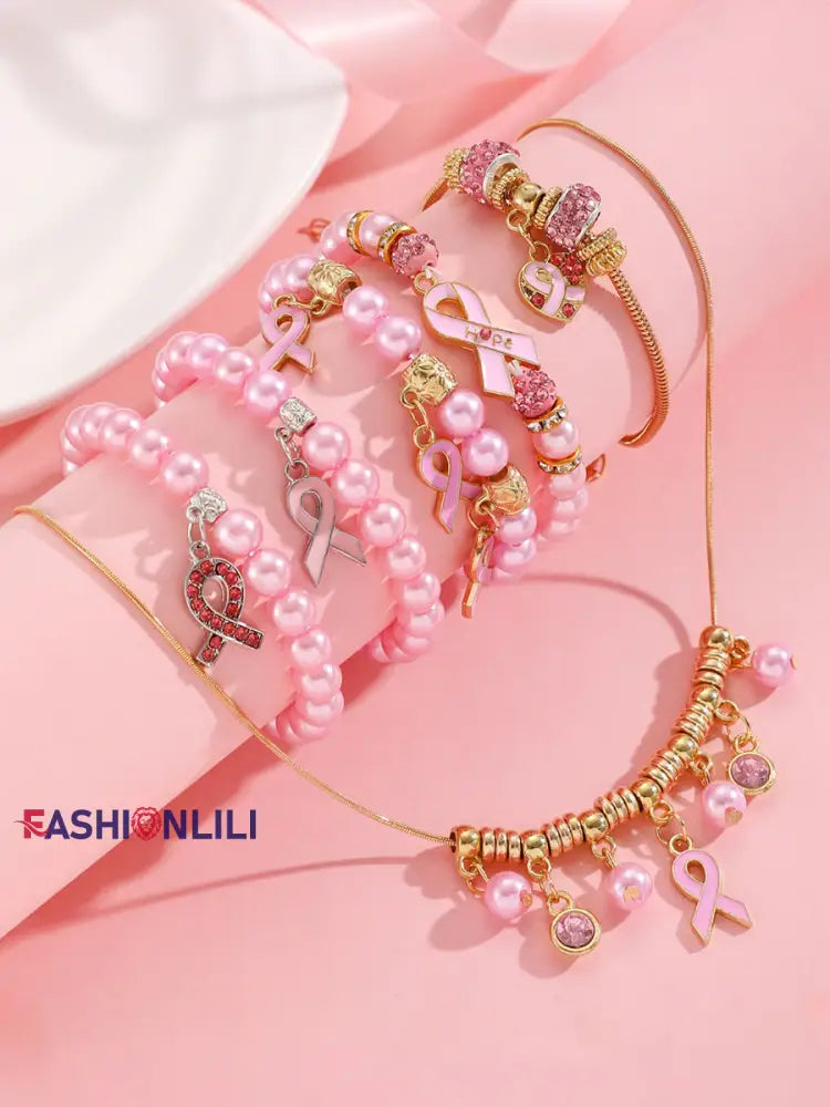 Women’s Breast Cancer Awareness Pink Ribbon Accessories F / ONE