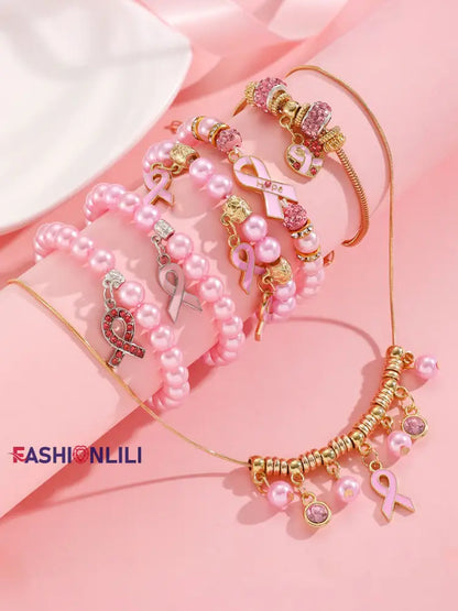 Women’s Breast Cancer Awareness Pink Ribbon Accessories F / ONE