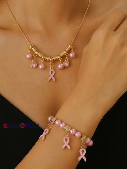 Women’s Breast Cancer Awareness Pink Ribbon Accessories Grey / ONE