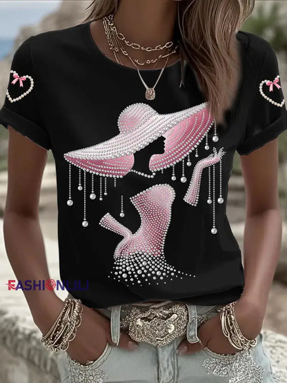 Women’s Breast Cancer Awareness Short sleeved T shirt Black / S