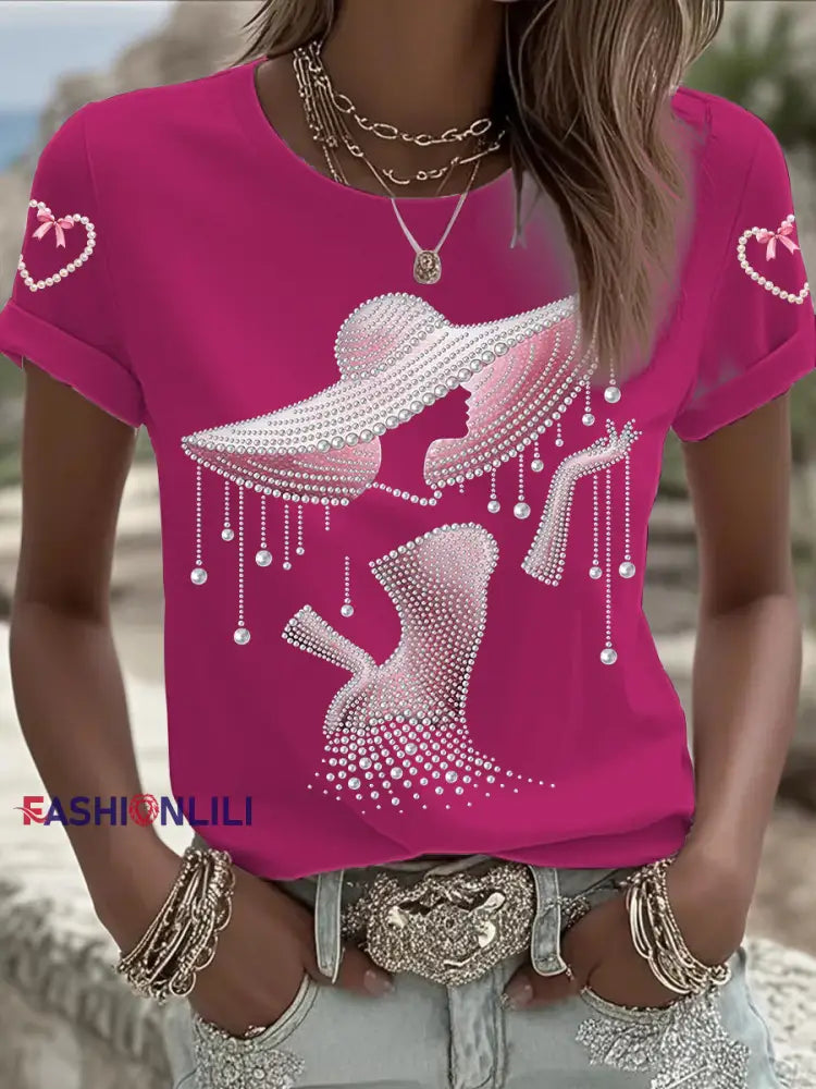 Women’s Breast Cancer Awareness Short sleeved T shirt Rose Red / S