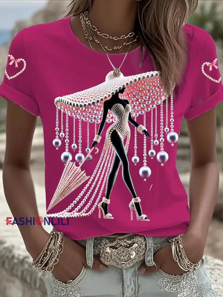 Women’s Breast Cancer Awareness Short sleeved T shirt Rose Red / S