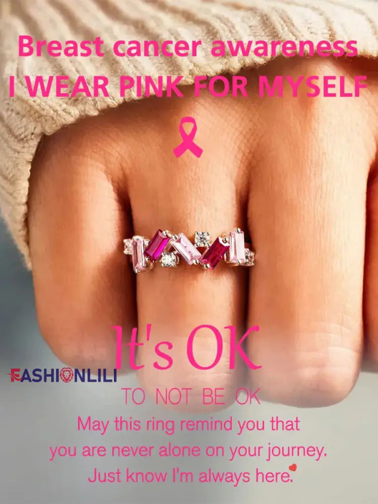 Women’s breast cancer ring Pink / A6
