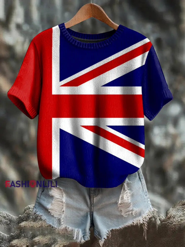 Women’s British Flag Short sleeved T shirt As picture / S